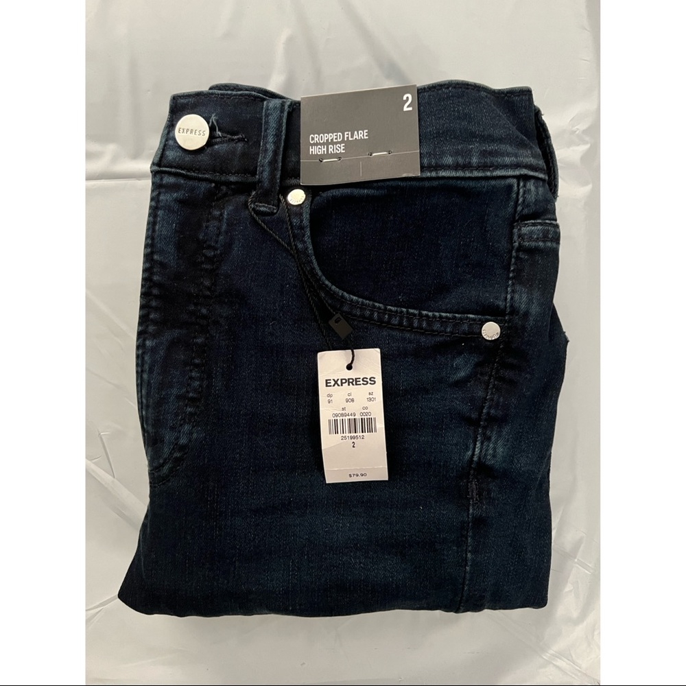 Express Cropped Flare High Rise Jeans